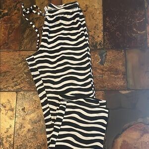 Black and White Striped Women's Pajama Pants